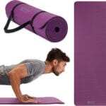 Gaiam Essentials Thick 2/5" (10mm) and Thin 1/4" (6mm) Yoga & Pilates, Fitness & Exercise Mat with Easy-Cinch Carrier Strap
