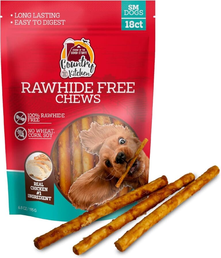 Country Kitchen Rawhide Free Dog Chews, Made with Real Chicken, for Small Sized Dogs, 18 Count