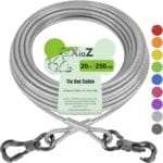XiaZ Dog Tie Out Cable 20ft, Heavy Duty Dog Chains for Outside with Lockable Hook, Pet Runner Cable Leads for Yard, Dogs Line Tether for Small Medium Large Dogs Up to 250 LBS