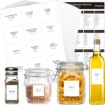 Cludoo 434 Pcs DIY Blank & Preprinted Minimalist Waterproof Pantry Kitchen Labels - 3 Sizes - Ideal for Containers, Jars, Bottles