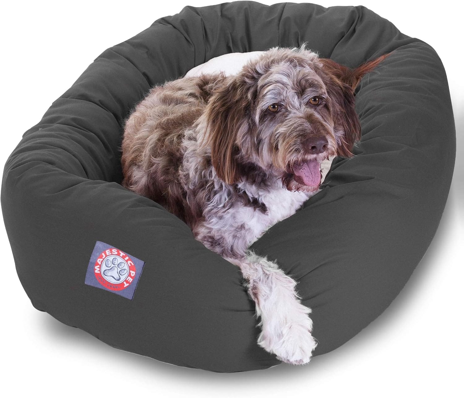 Majestic Pet 52 Inch Poly-Cotton Sherpa Calming Dog Bed Washable – Cozy Soft Round Dog Bed with Spine for Head Support - Fluffy Donut Dog Bed 52x35x11 (inch) – Round Pet Bed X- Large - Gray Majestic Pet 52 Inch Poly-Cotton Sherpa Calming Dog Bed Washable – Cozy Soft Round Dog Bed with Spine for Head Support - Fluffy Donut Dog Bed 52x35x11 (inch) – Round Pet Bed X- Large - Gray