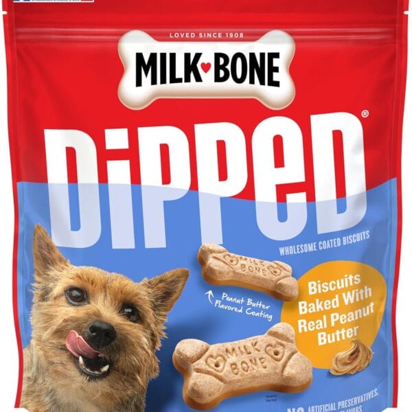 Milk-Bone Dipped Dog Biscuits Baked with Real Peanut Butter, 32 Ounces