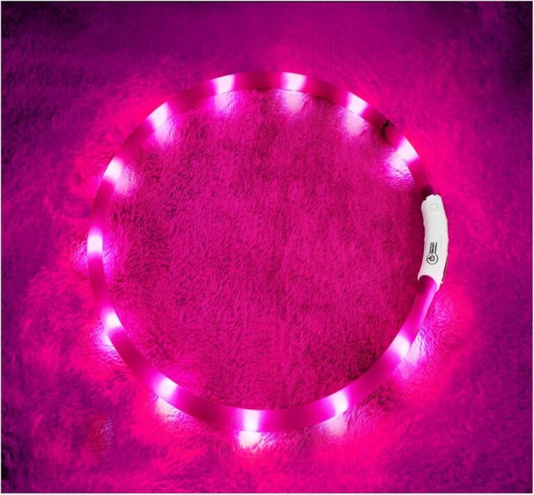 LED Dog Collar,USB Rechargeable Glowing Dog Collars, Light Up Collar Improved Pet Safety &Visibility at Night, 3 Flashing Modes,Water-Resistant LED Lighted Fits for Small Medium Large Dogs
