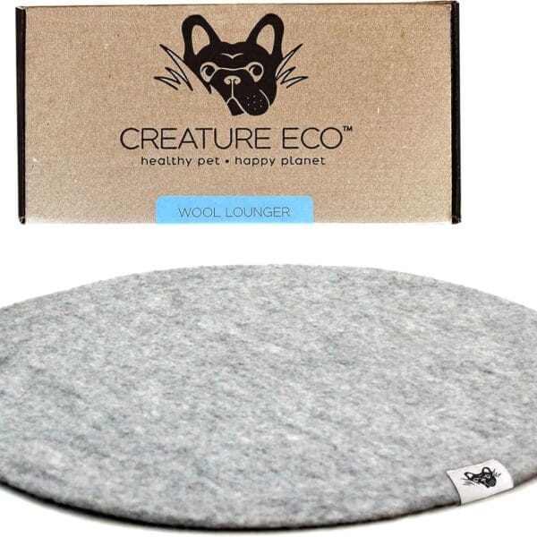 Creature ECO Handmade Wool Dog Bed - Pet Lounger for All Breeds- Washable Dog Crate Mate with Attractive Design & Ultra-Soft Wool Material - Natural Grey