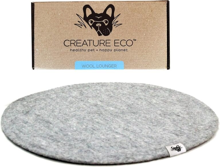 Creature ECO Handmade Wool Dog Bed - Pet Lounger for All Breeds- Washable Dog Crate Mate with Attractive Design & Ultra-Soft Wool Material - Natural Grey