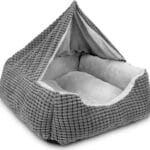 GASUR Dog Beds for Large Medium Small Dogs, Rectangle Cave Hooded Blanket Puppy Bed, Luxury Anti-Anxiety Orthopedic Cat Beds for Indoor Cats, Warmth and Machine Washable (25 inches, Grey)