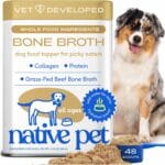 Native Pet Bone Broth for Dogs - Made with Real Beef Bone Broth, Dog Food Toppers for Picky Eaters - Provides Extra Hydration & Nutrition for Joint Strength, Immunity & Heart Health-48 Scoops
