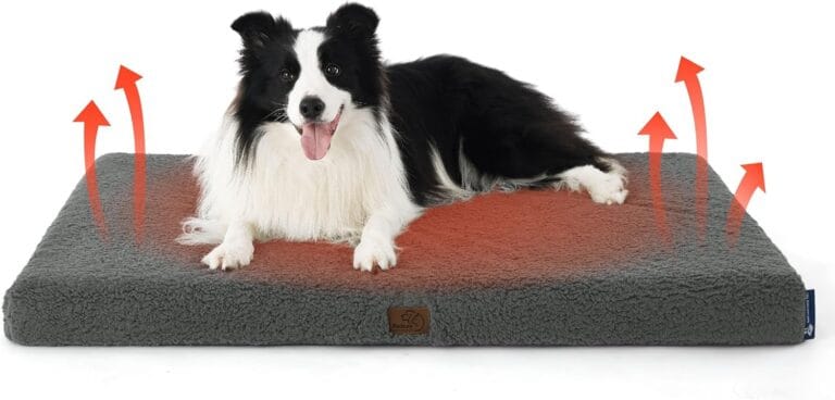 Bedsure Self Warming Dog Beds Large Sized Dog - Comfy Puppy Beds with Removable Washable Cover, Orthopedic Egg Crate Foam Pet Mat, Suitable for Pet Up to 65 lbs