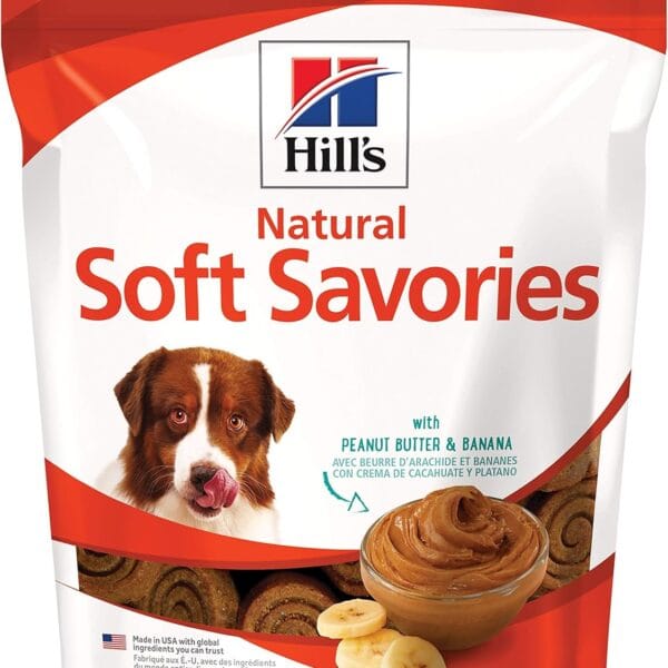 Hill's Natural Soft Savories, All Life Stages, Great Taste, Dog Treats, Peanut Butter & Banana, 8 oz Bag