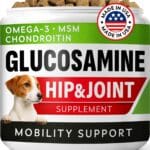 Glucosamine Treats for Dogs - Joint Supplement w/Omega-3 Fish Oil - Chondroitin, MSM - Advanced Mobility Chews - Joint Pain Relief - Hip & Joint Care - Chicken Flavor - 120 Ct - Made in USA