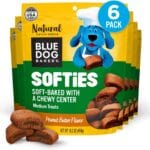 Blue Dog Bakery Natural Dog Treats, Softies, Peanut Butter Flavor, 16.2oz Bag, 6 Bags
