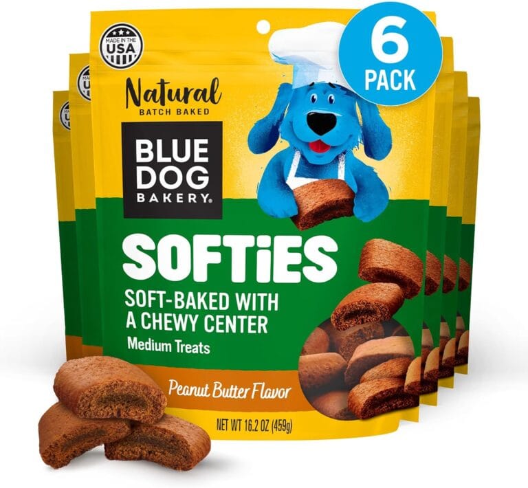 Blue Dog Bakery Natural Dog Treats, Softies, Peanut Butter Flavor, 16.2oz Bag, 6 Bags