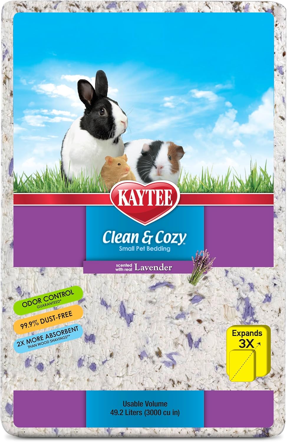 Kaytee Clean & Cozy Lavender Paper Bedding For Pet Guinea Pigs, Rabbits, Hamsters, Gerbils, And Chinchillas, 49.2 Liters Kaytee Clean & Cozy Lavender Paper Bedding For Pet Guinea Pigs, Rabbits, Hamsters, Gerbils, and Chinchillas, 49.2 Liters