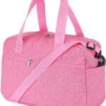 17" Small Gym Bag for Womens & Mens - Personal Item Travel Duffle Bag with Wet Pocket and Trolley Sleeve | Under Seat Weekender Carry on Luggage (Rose)