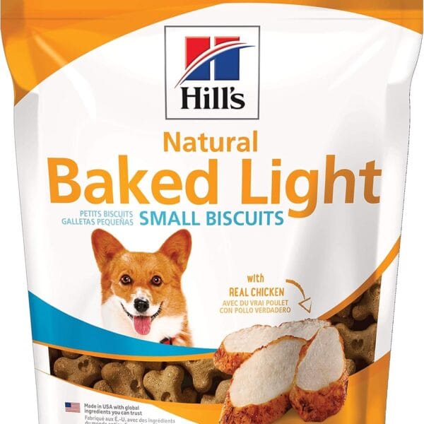 Hill's Natural Baked Light Biscuits, All Life Stages, Great Taste, Mini Dog Treats, Chicken, 8 oz Bag