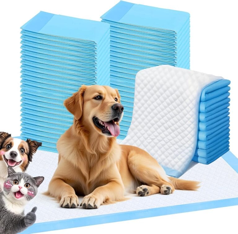 FluffyDream Super Absorbent Waterproof Dog and Puppy Pet Training Pad, Housebreaking Pet Pad,Blue (17.6"x23.6" (50PCS))