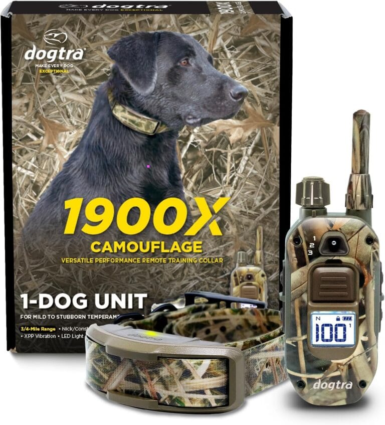Dogtra 1900X Camouflage E-Collar - 3/4 Mile Range, Dogs 45 lbs+, IPX9K Waterproof, 100 Stimulation Levels, Vibration, Tone, Rechargeable - Ideal for Dog Owners and Professional Trainers
