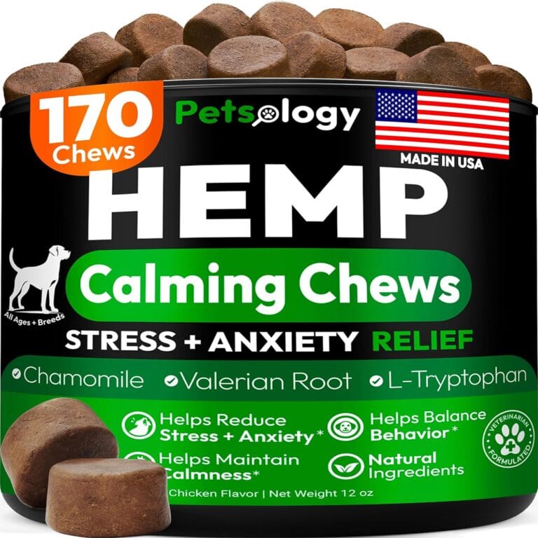 Hemp Calming Chews for Dogs - 170 Dog Calming Chews - Anxiety Relief Treats - Advanced Stress Relief Supplement, Separation Aid, Barking, Fireworks, Melatonin - Hip & Joint Support - Made in USA