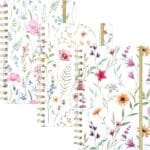 3 Pack Spiral Notebook A5 Thick Hardcover Journals College Ruled Notebook Cute Floral Spiral Journals 180 Pages for Women Writing Work School Office Home(Wildflower)