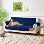 Reversible Oversized Couch Cover for 3 Cushion Couch Sofa Cover Washable with Elastic Straps Water Resistant for Dogs Pet Friendly (Oversized Sofa,Navy/Camel)