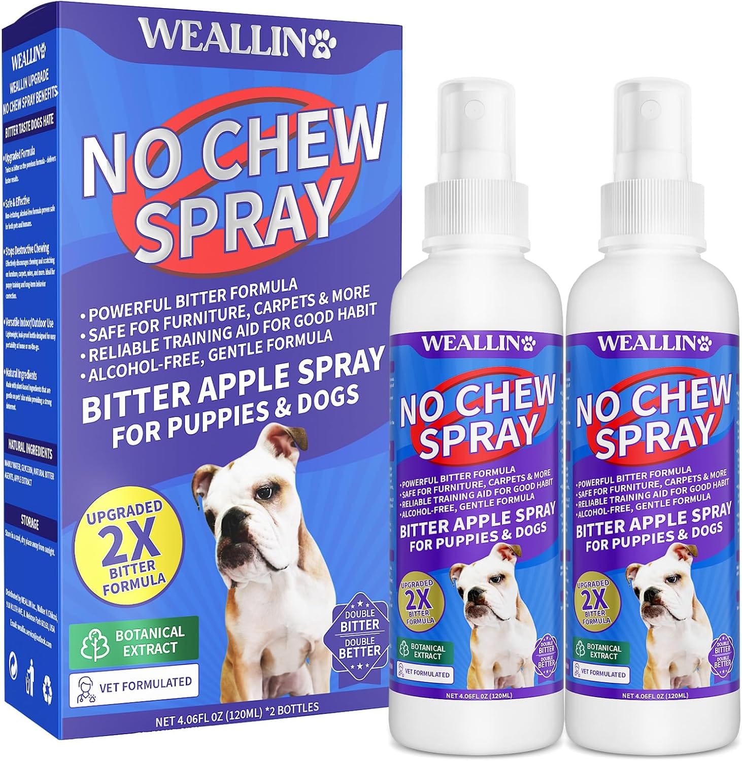 2 Pack No Chew Spray For Dogs, Bitter Apple Spray For Dogs Natural Training Aid For Dogs & Puppies, Stop From Chewing And Biting On Furniture, Shoes, Plants, Indoor & Outdoor Use, No Alcohol & Stain 2 Pack No Chew Spray for Dogs, Bitter Apple Spray for Dogs Natural Training Aid for Dogs & Puppies, Stop from Chewing and Biting on Furniture, Shoes, Plants, Indoor & Outdoor Use, No Alcohol & Stain