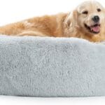 SAVFOX Plush Calming Dog Beds, Donut Dog Bed for Small Dogs, Medium, Large & X-Large, Comfy Cuddler Dog Bed and Cat Bed in Faux Fur, Washable Dog Bed, Multiple Sizes S-XXL