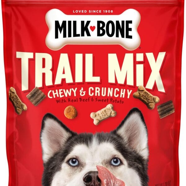 Milk-Bone Trail Mix Chewy & Crunchy Dog Treats, Real Beef & Sweet Potato, 20 Ounce