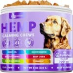 Natural Calming Dog Treats Calming Oil, Valerian Root, Turmeric, Ashwagandha for Good Behavior + Hip & Joint Health w/Glucosamine, Multivitamins, Collagen, Beef Liver - 110 Tasty Dog Chews