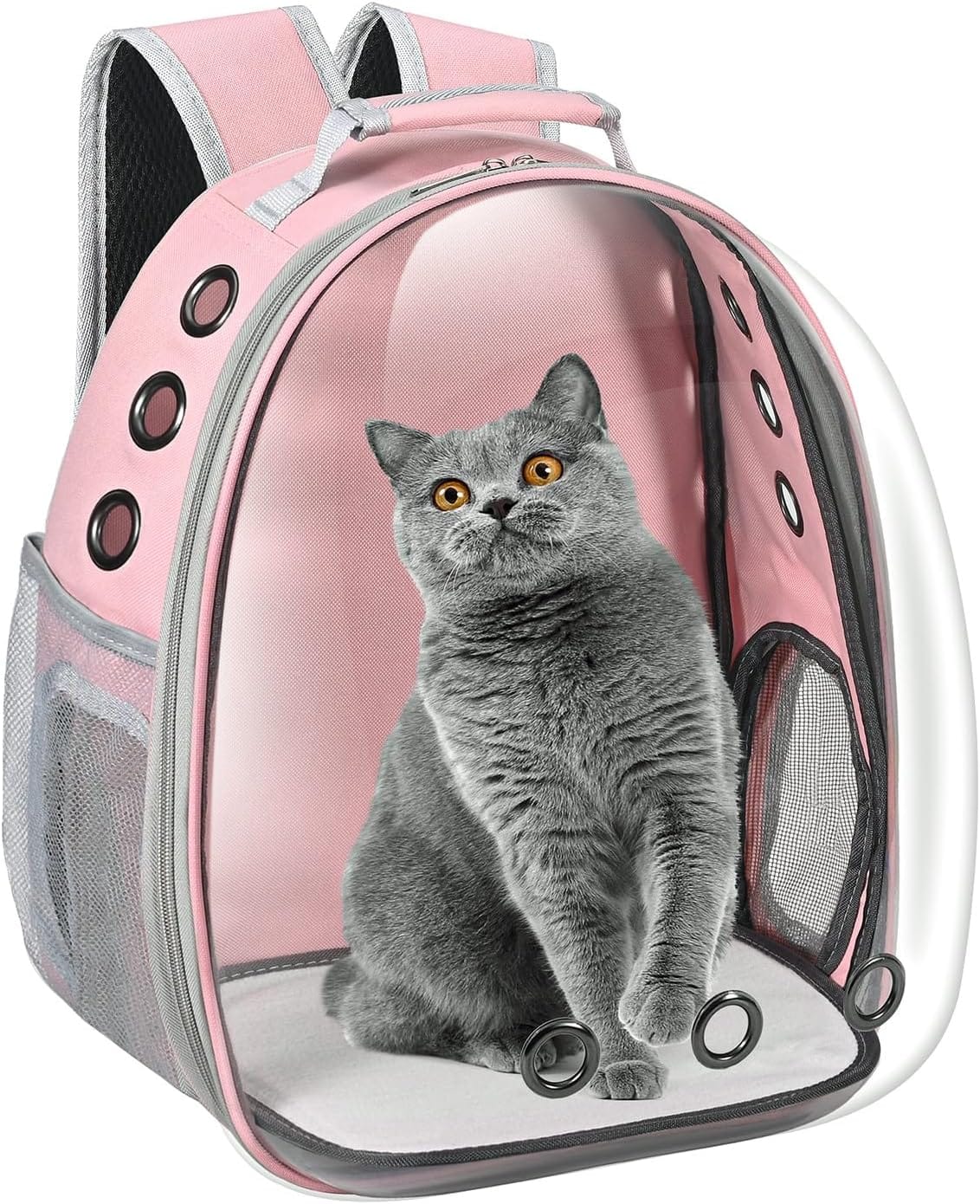 Cat Carrier Backpack, Pet Carrier Backpack Front Pack For Small Medium Cat Puppy Dog Carrier Backpack Bag Space Capsule, Airline Approved Pet Carrier For Travel Hiking Walking Camping (Pink) Cat Carrier Backpack, Pet Carrier Backpack Front Pack for Small Medium Cat Puppy Dog Carrier Backpack Bag Space Capsule, Airline-Approved Pet Carrier for Travel Hiking Walking Camping (Pink)