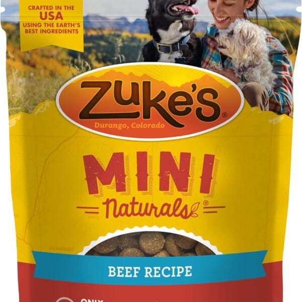 Zukes Mini Naturals Dog Training Treats for Dogs, Pet Treats made with Real Beef, 16 oz. Resealable Pouch - 16 oz. Bag