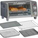 BLACK+DECKER Crisp 'N Bake Air Fry Countertop Convection Toaster Oven, Medium Capacity, 4-Slice, 5-in-1, Fits 9 Pizza, 30-Min Timer, Bake, Broil, Air Fry, Toast, Keep Warm, Stainless Steel
