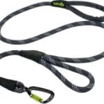 Rope Dog Leash 5ft Long, Two Traffic Handles, Heavy Duty, Reflective Double Handles Lead for Safety and Control Training, Leashes for Large Dogs or Medium Dogs, Dual Handles Leads (Gray)