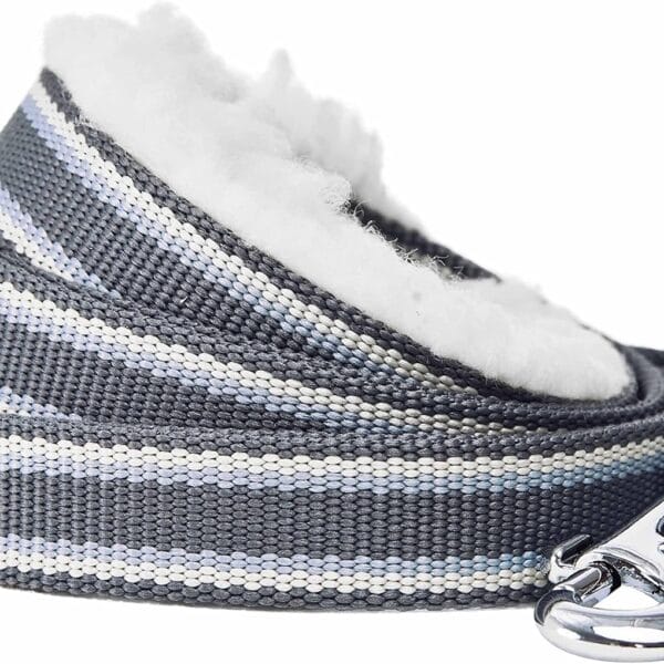 Blueberry Pet Multi-Colored Stripe Fleece Padded Dog Leash with Soft & Comfortable Handle, 5 ft x 5/8", Grey, Small, Leashes for Dogs
