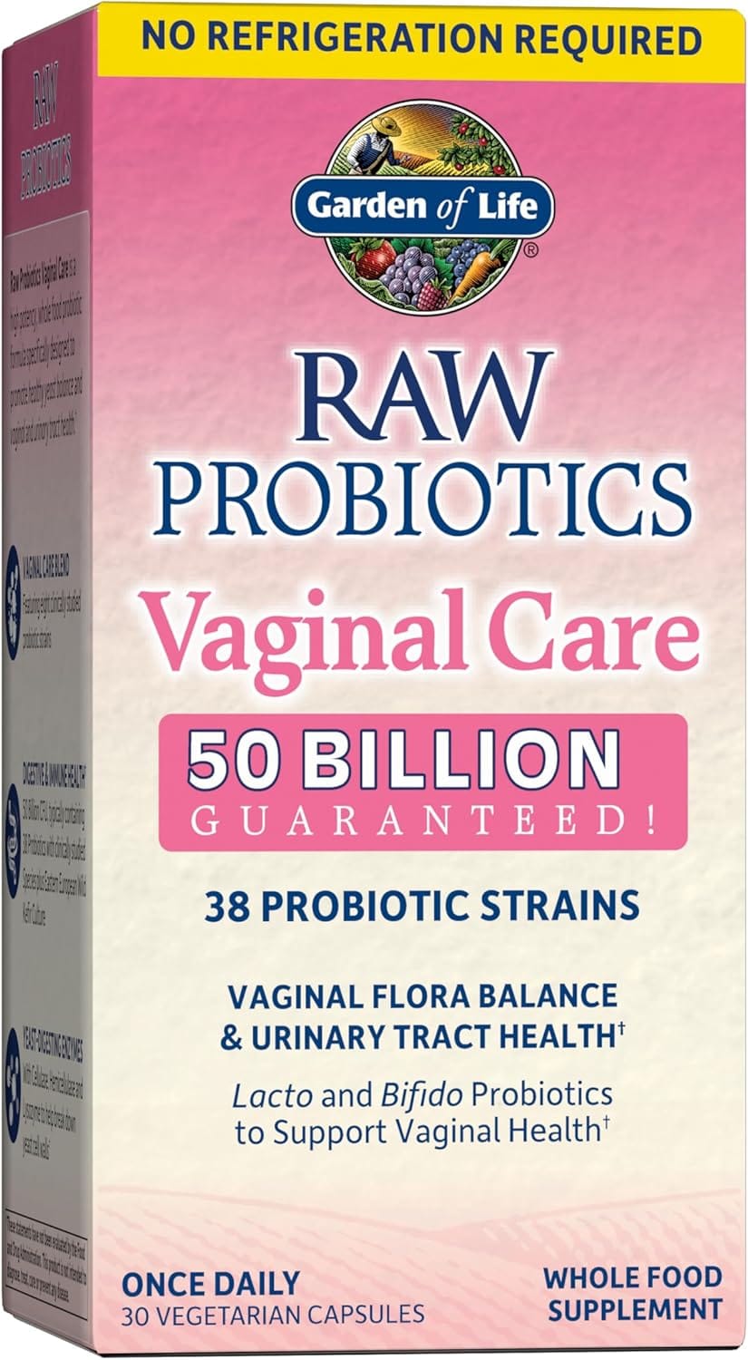Garden Of Life Raw Probiotics For Women's Vaginal Care With Acidophilus, Shelf Stable Probiotic Promotes Yeast Balance, Vaginal, Urinary Tract Health, 30 Vegetarian Capsules Garden of Life Raw Probiotics for Women's Vaginal Care with Acidophilus, Shelf Stable Probiotic Promotes Yeast Balance, Vaginal, Urinary Tract Health, 30 Vegetarian Capsules