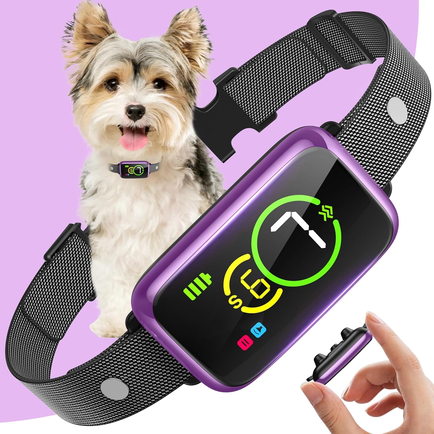 Smart Dog Bark Collar, Automatic Stop Bark Collar For Large, Medium, Small Dogs, Safe & Humane Barking Collar With Beep, Vibration & 7 Adjustable Sensitivity, Anti Barking Device IP67 Waterproof Smart Dog Bark Collar, Automatic Stop Bark Collar for Large, Medium, Small Dogs, Safe & Humane Barking Collar with Beep, Vibration & 7 Adjustable Sensitivity, Anti Barking Device IP67 Waterproof
