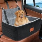 Dog Car Seat for Large Medium Dogs,Washable Pet Carseat Under 55 lbs or 2 Small Dogs,Dog Booster Seat Travel Bed with Thick Cushion,2 Safety Leashes
