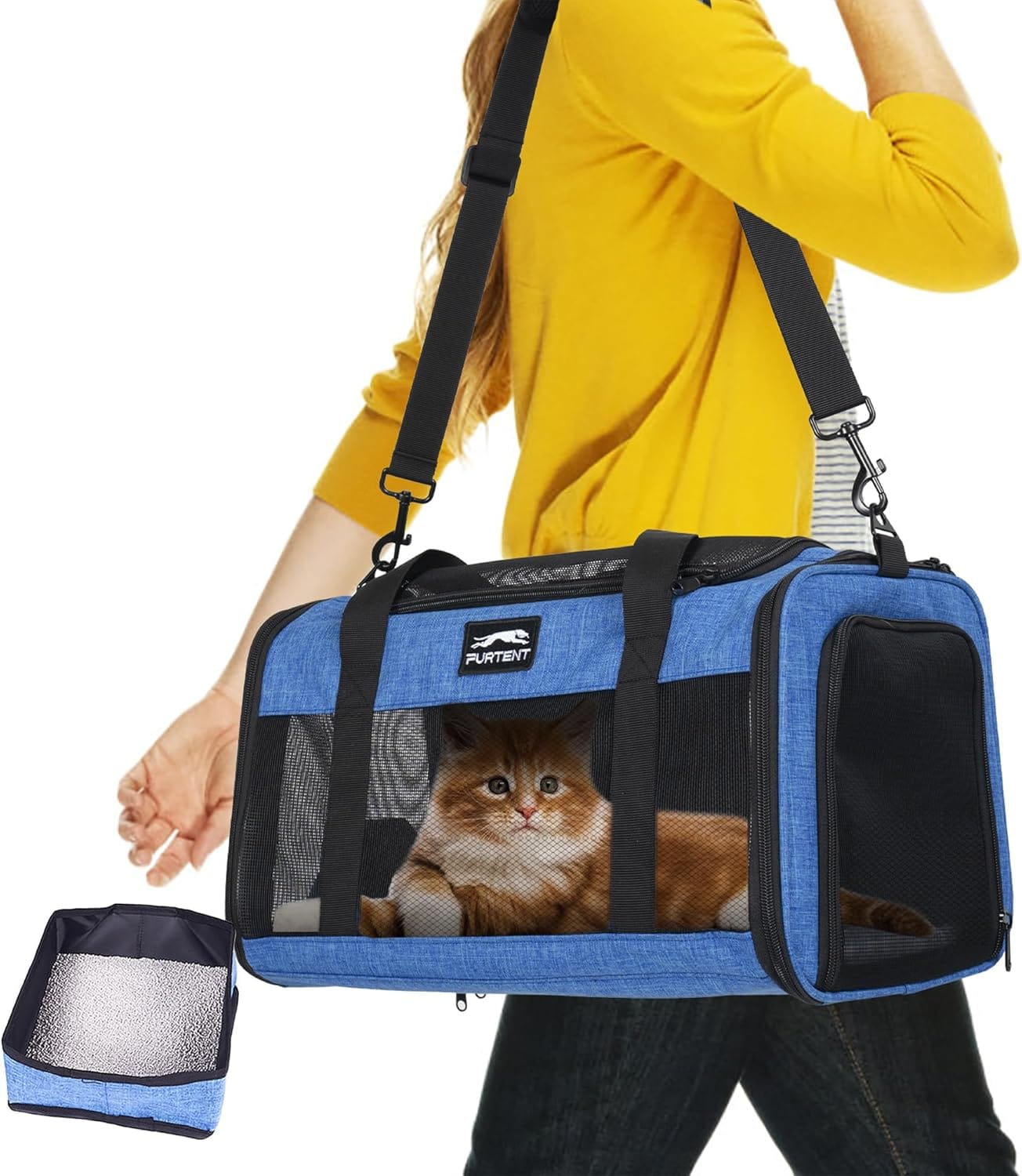 TSA Pet Carrier Airline Approved for Small Cats and Puppy, Cat Carrier Soft Fits Pets Up to 15 lbs, Dogs Carrier Bag with Litter Box Foldable, Ideal for Travel, Car Rides, and Vet Visits, Dark Blue TSA Pet Carrier Airline Approved for Small Cats and Puppy, Cat Carrier Soft Fits Pets Up to 15 lbs, Dogs Carrier Bag with Litter Box Foldable, Ideal for Travel, Car Rides, and Vet Visits, Dark Blue