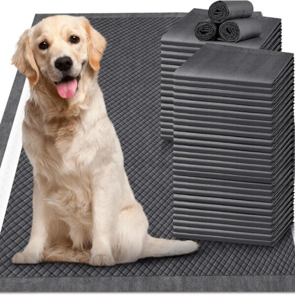 Gimars XL 28"x34" 6-Layer Ultra Abolsorbent Pee Pads for Dogs, Leak-Proof Carbon Dog Puppy Pads, Odor-Control & Quick Dry Dog Training Pads 30 Counts Charcoal