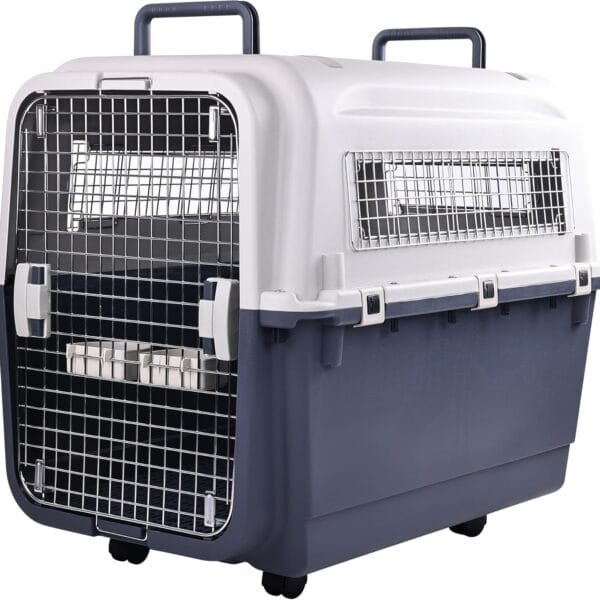 Elevon Plastic Kennels, Plastic Dog Crate, Airline Approved Pet Carrier for Dogs and Cats Longer Traveling, XL