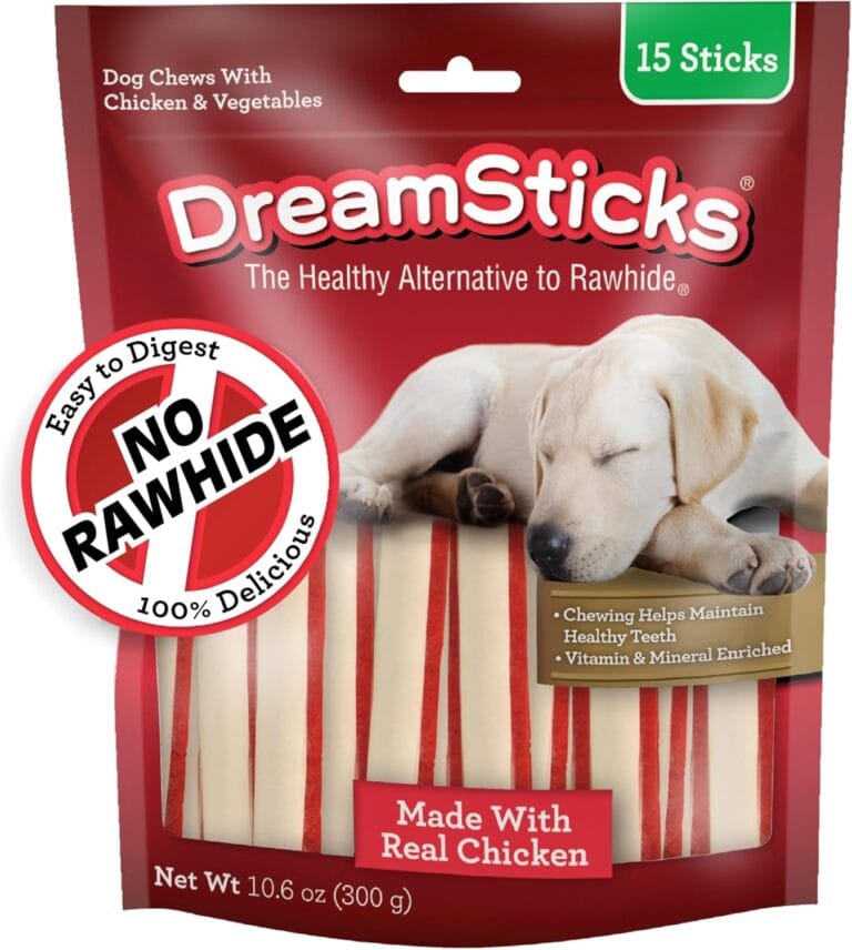 DreamBone DreamSticks With Real Chicken Chews For Dogs, 15 Count, These Easy-to-Digest Rawhide-Free Chews are a Dogs Favorite Distraction