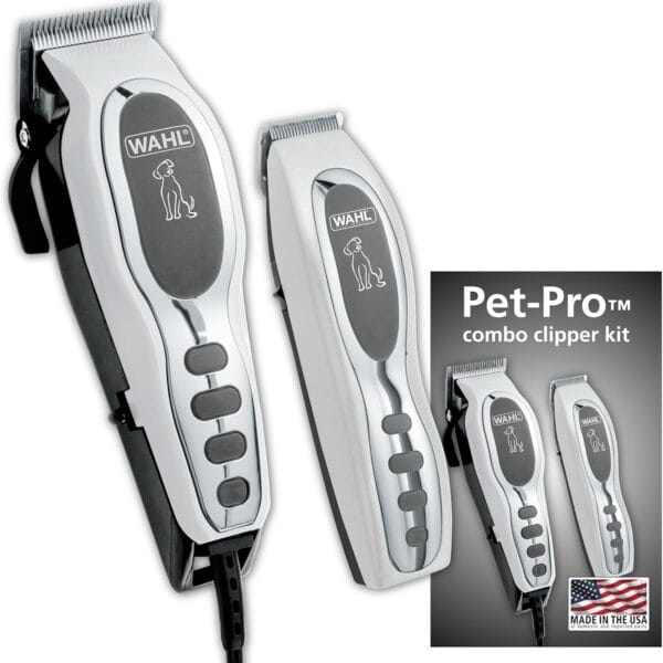 Wahl USA Pet-Pro Corded Clipper & Battery Trimmer Pet Grooming Combo Kit for Dogs with Light to Thick Coats, The Brand Used by Professionals - Model 9284