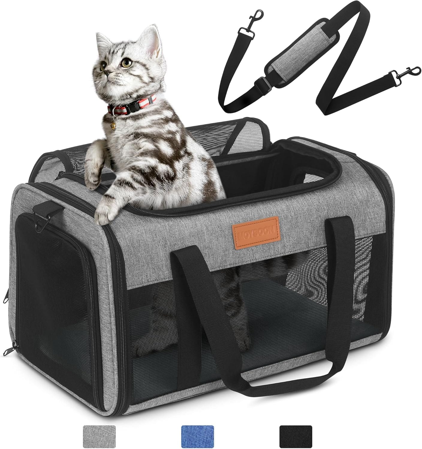 PETUX TSA Approved Pet Carrier In Cabin, 17"x11"x9.5" Soft Cat Carriers For Small Cat Up To 12 Lb, Top Open Portable And Breathable Pet Carrier Airline Approved For Travel And Vet Visit, Grey PETUX TSA Approved Pet Carrier in Cabin, 17"x11"x9.5" Soft Cat Carriers for Small Cat up to 12 lb, Top-Open Portable and Breathable Pet Carrier Airline Approved for Travel and Vet Visit, Grey