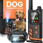 Dog Shock Collar 4000FT with Light for Night Walks, Dog Training Collar with Remote Control, E Collar with Adjustable Pitch Beep,Vibration and Shock,Rechargeable Waterproof Shock Collar for Dogs