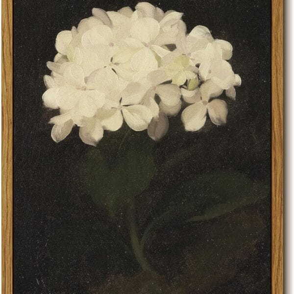 InSimSea Framed Wall Art for Living Room - White Hydrangea Oil Painting Canvas Prints for Bedroom, Bathroom, Kitchen, Office Decor - 8x10in