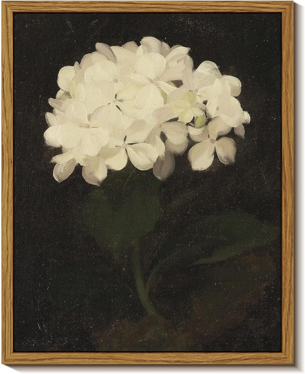InSimSea Framed Wall Art For Living Room White Hydrangea Oil Painting Canvas Prints For Bedroom, Bathroom, Kitchen, Office Decor 8x10in InSimSea Framed Wall Art for Living Room - White Hydrangea Oil Painting Canvas Prints for Bedroom, Bathroom, Kitchen, Office Decor - 8x10in