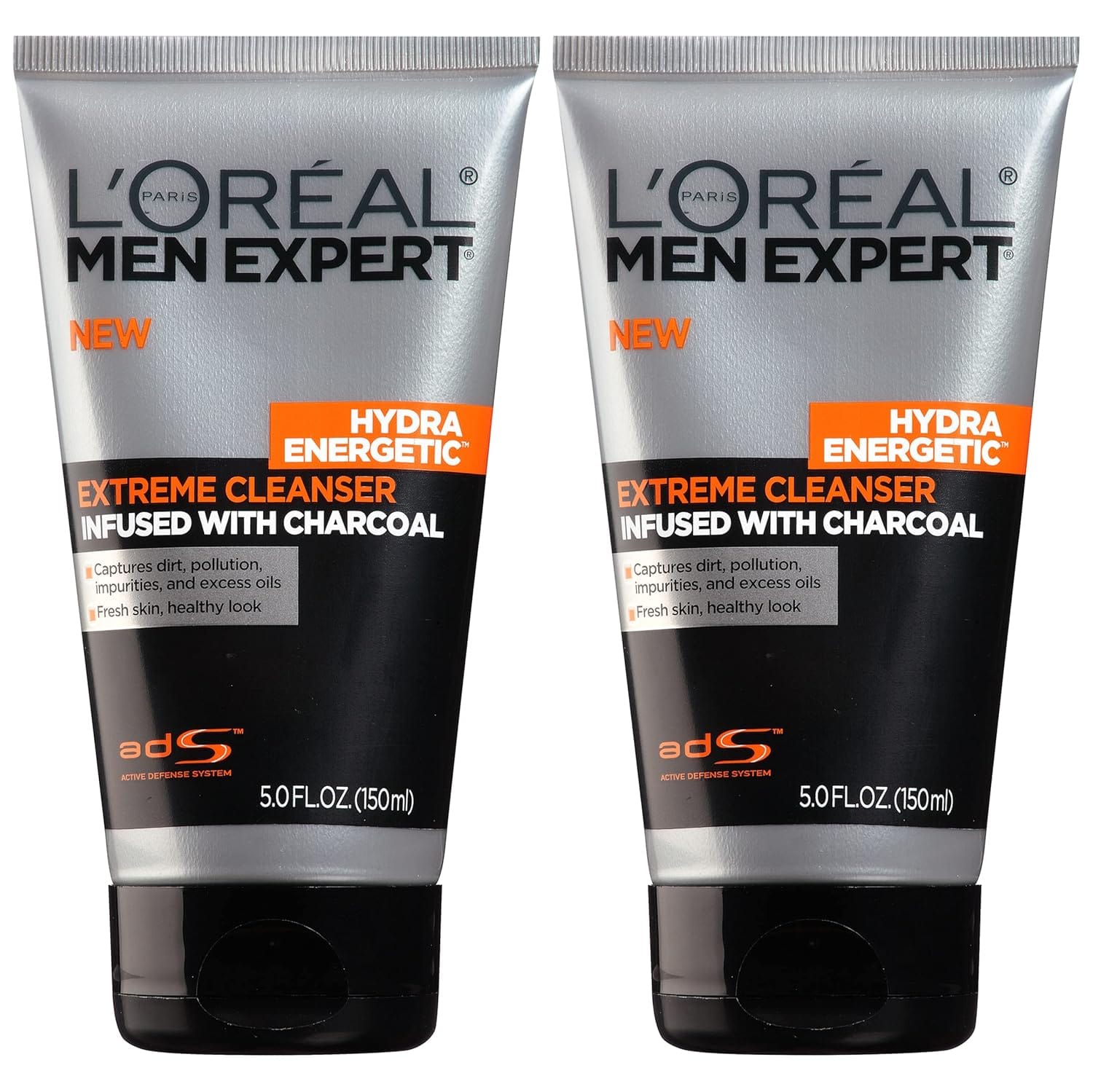 L'Oreal Paris Men Expert Hydra Energetic Daily Facial Cleanser with Charcoal, 2 ct. L'Oreal Paris Men Expert Hydra Energetic Daily Facial Cleanser with Charcoal, 2 ct.