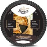 9 Inch Tart Pan with Removable Bottom  Non-Stick Deep Fluted Quiche and Pie Pan, Carbon Steel Loose Bottom Tart Pan, 9.5 Inch Top / 9 Inch Base, 1.1 Inch Deep Baking Pan