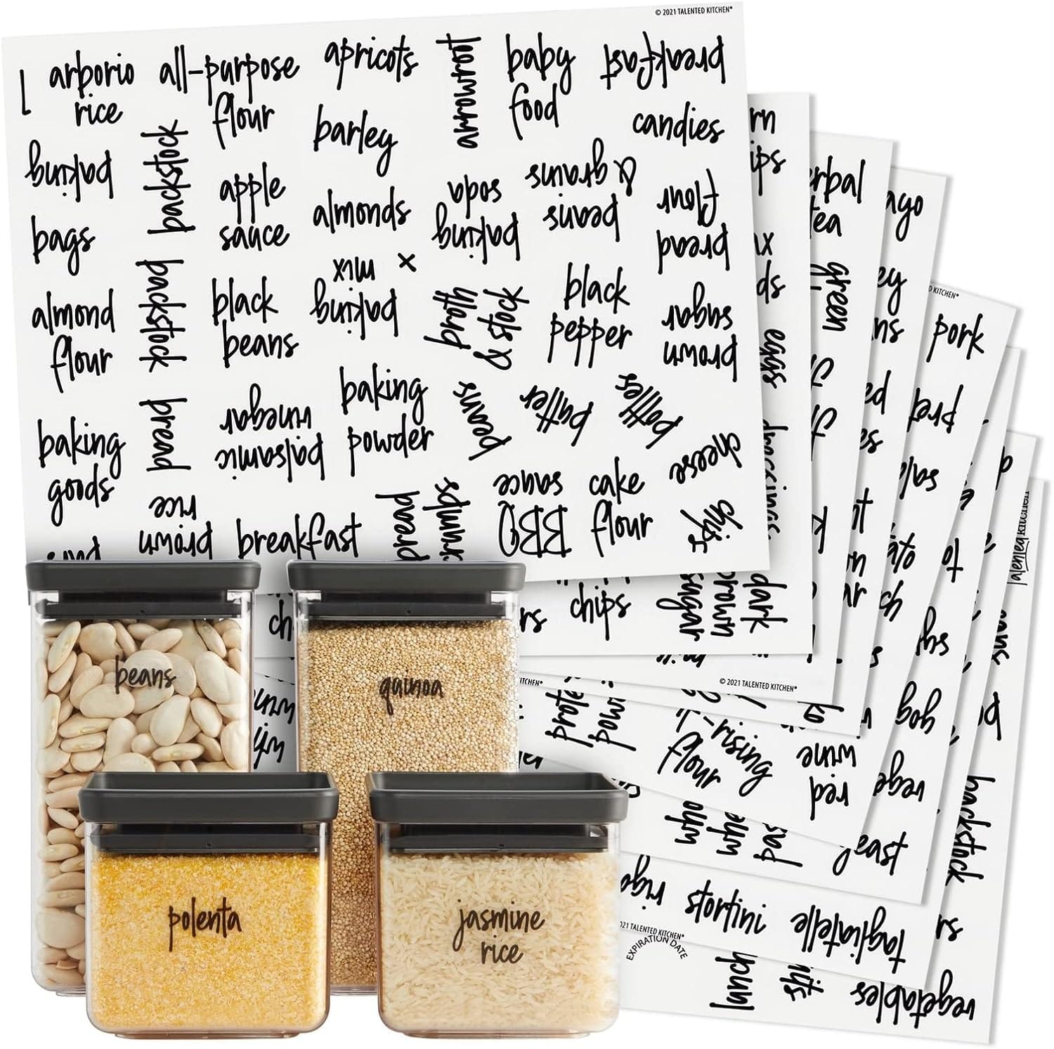 Talented Kitchen Pantry Labels For Containers 375 PC Clear Vinyl Black Script Peel & Stick Food Container Labels & Kitchen Pantry Organization Stickers Talented Kitchen Pantry Labels for Containers - 375 PC Clear Vinyl Black Script - Peel & Stick Food Container Labels & Kitchen Pantry Organization Stickers