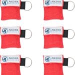 CPR Face Shield for Pocket or Key Chain  Emergency Face Shield with One-Way Valve, Durable Keychain, Latex-Free Rescue Barrier for Adults, Children & Infants, First Aid & CPR - 6-Pack