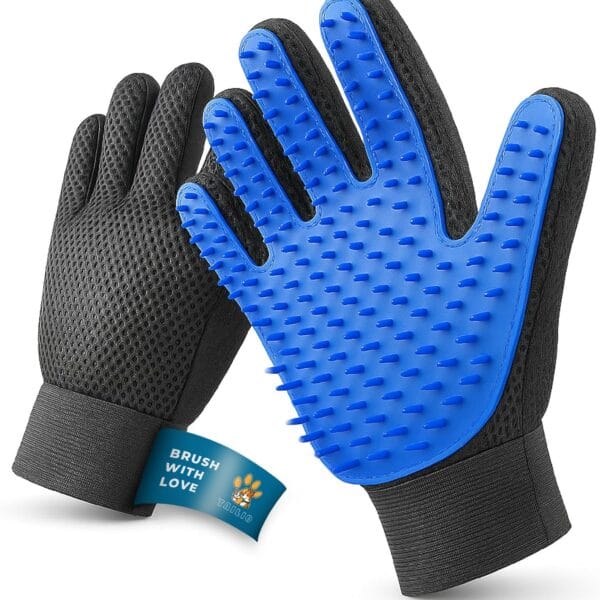 Cat & Dog Grooming Gloves for Shedding  Efficient Pet Grooming Gloves 2-in-1 Deshedding Brush & Massage Mitt | Perfect for Long and Short Hair (1 Pair)